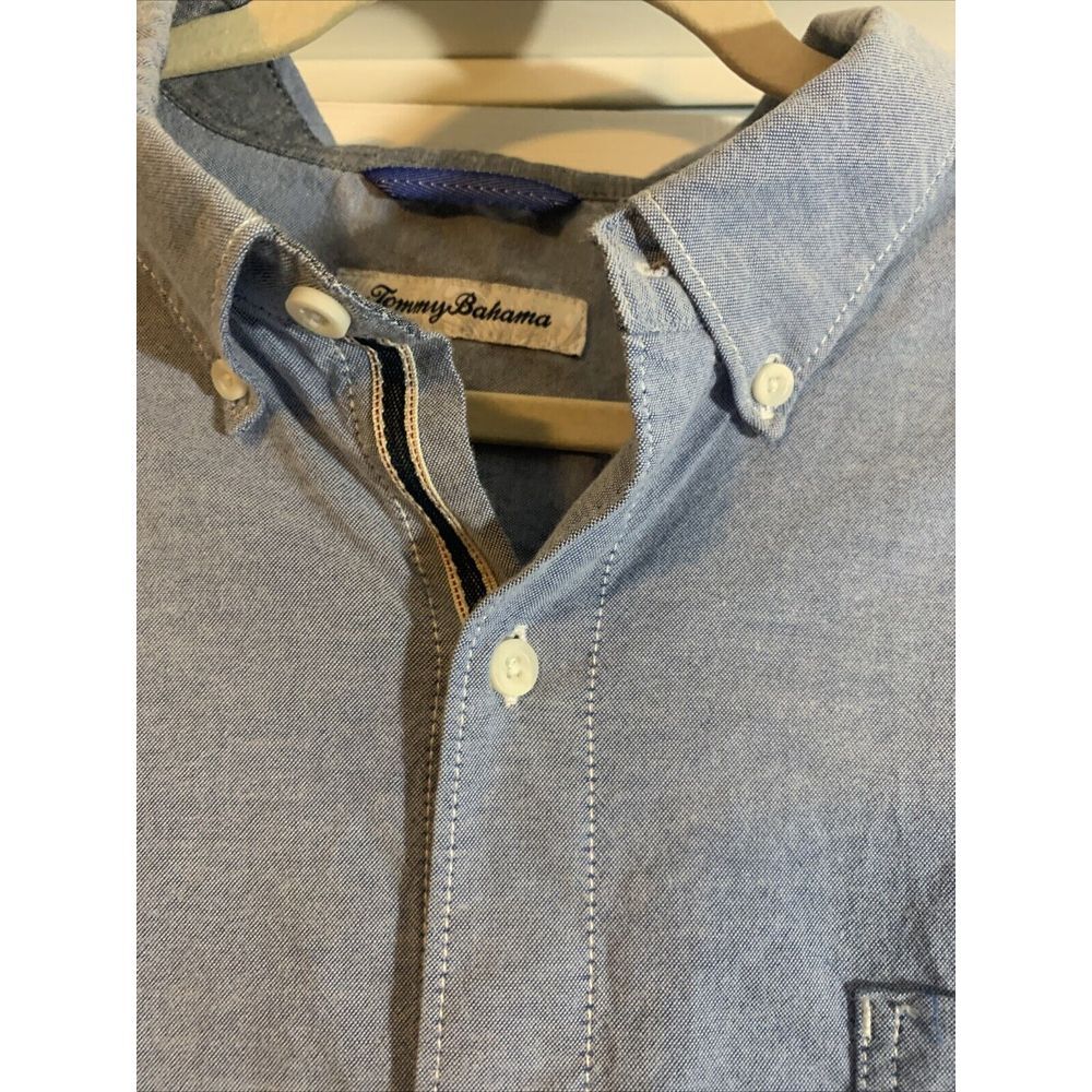 Tommy Bahama Men's Shirt Size XL Blue Button Down~Long Sleeve with Flip Cuffs - Picture 3 of 7